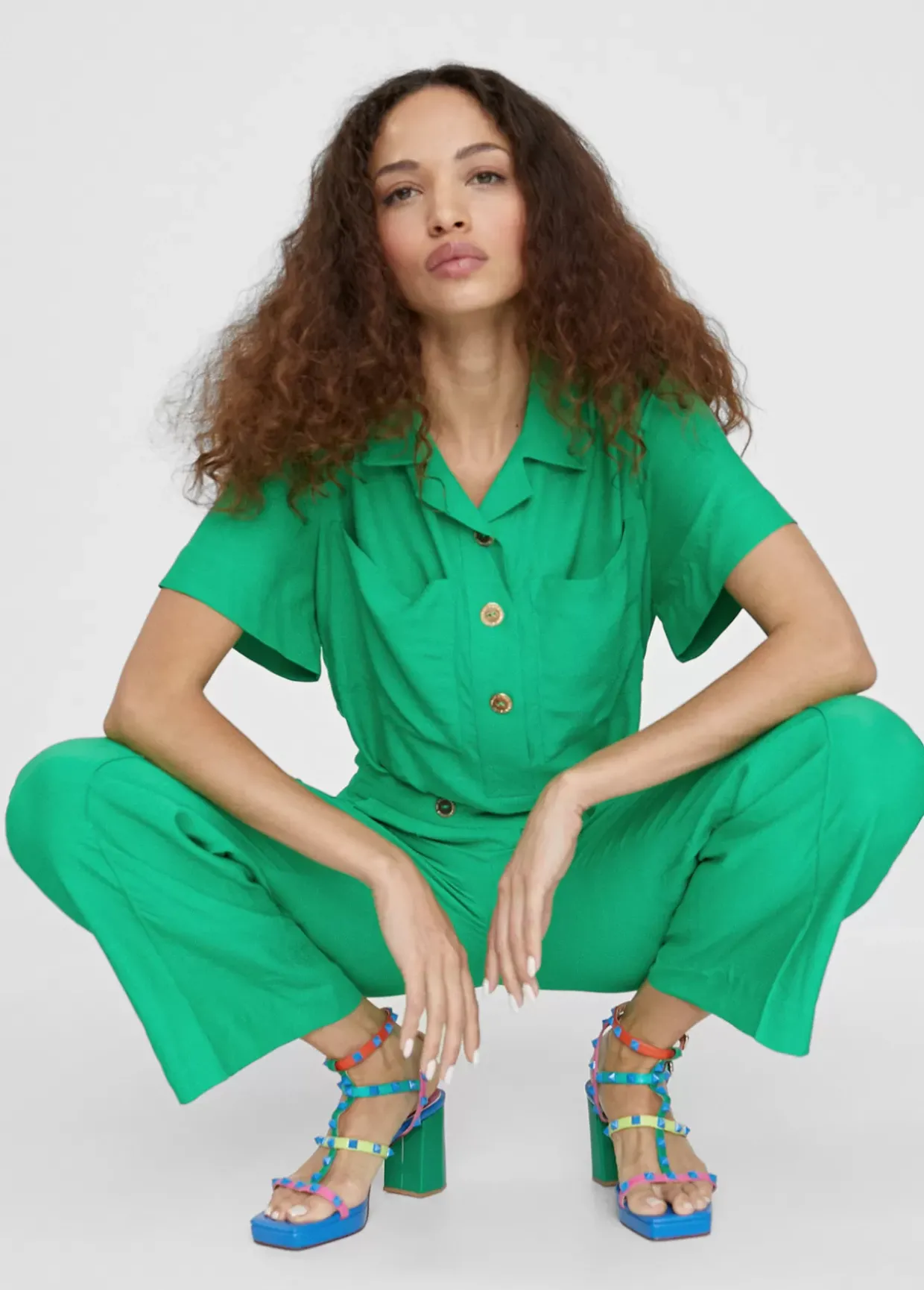 Pantalón cropped monocolor