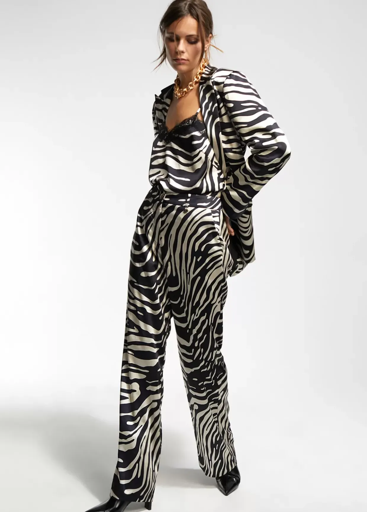 Pantalón palazzo cebra