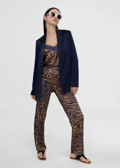 Pantalon recto estampado animal
