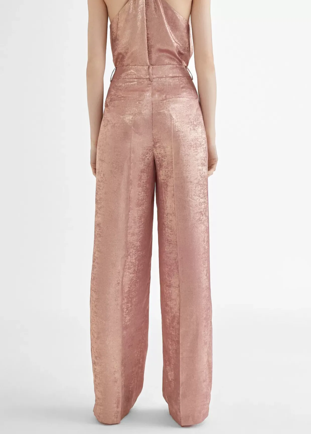 Pantalon recto rosa tornasolado