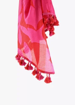 Pareo fucsia y rojo.