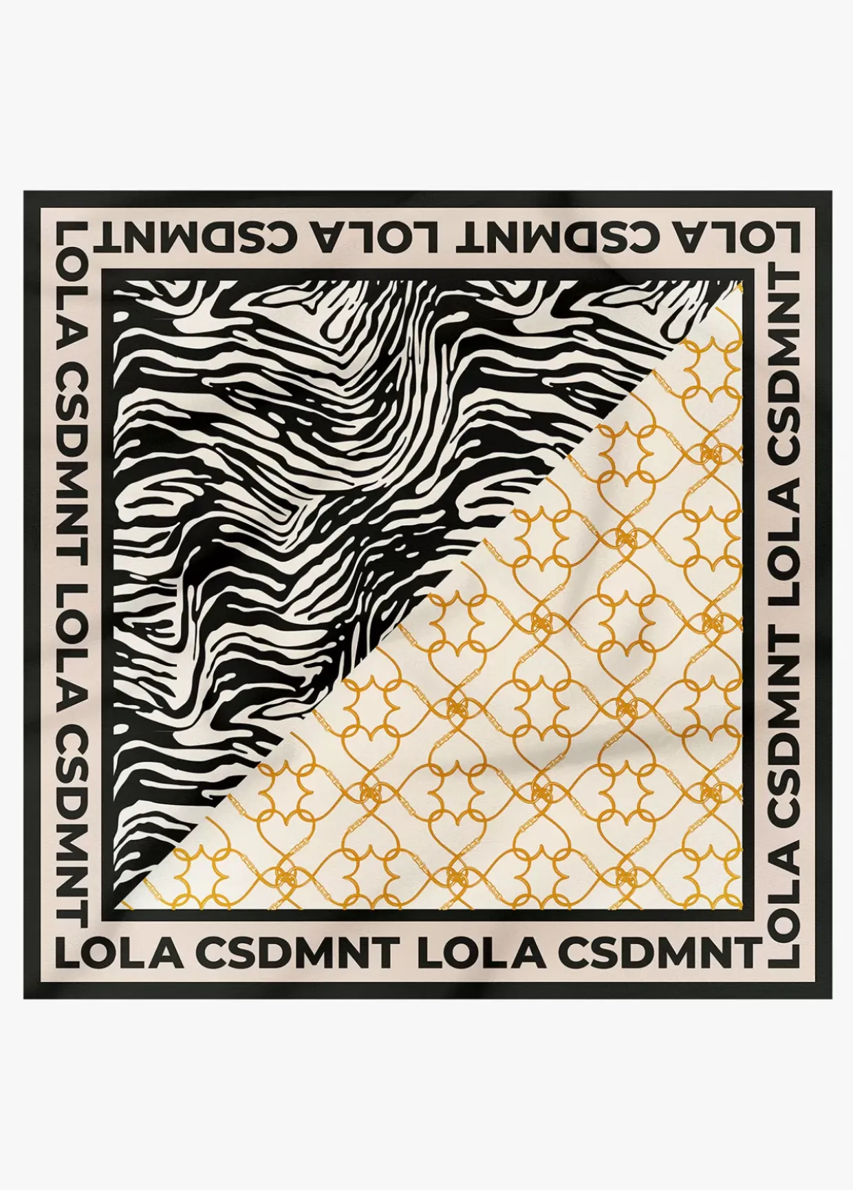 Pañuelo satinado animal y corazones