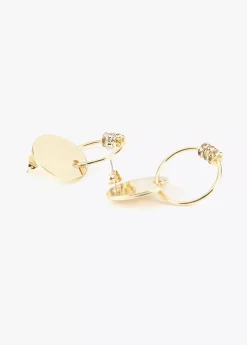 Pendientes botón y aro charms