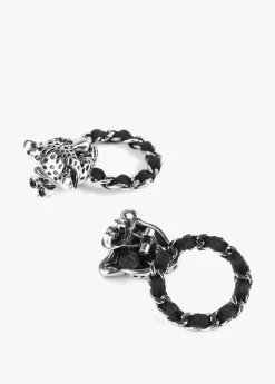 Pendientes cara leopardo y aro