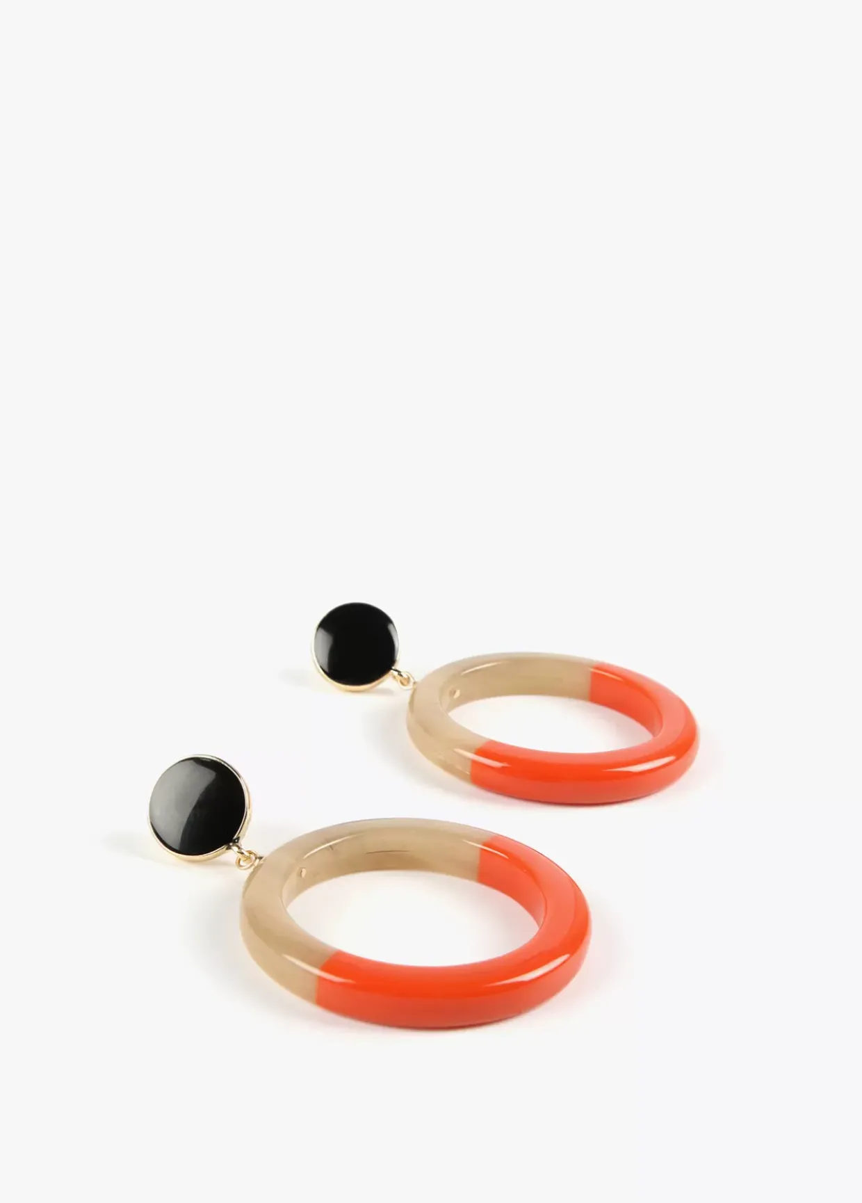 Pendientes de aro bicolor