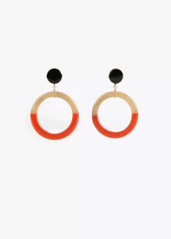 Pendientes de aro bicolor