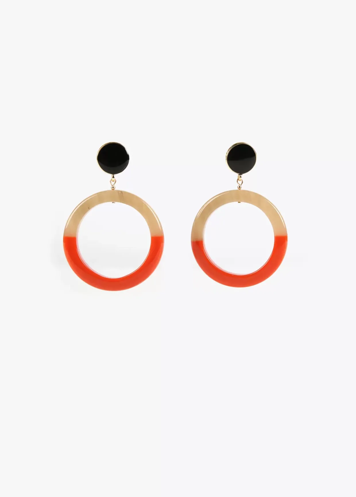 Pendientes de aro bicolor