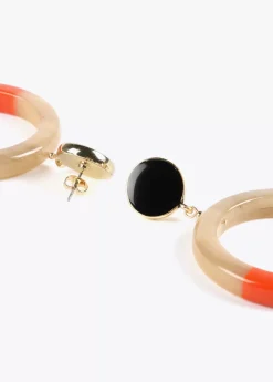 Pendientes de aro bicolor