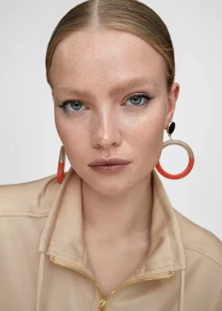 Pendientes de aro bicolor