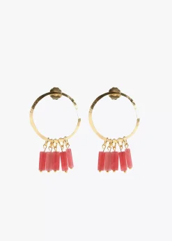 Pendientes de aro con piedras naturales