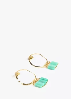 Pendientes de aro con piedras naturales