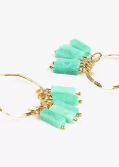 Pendientes de aro con piedras naturales