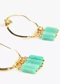 Pendientes de aro con piedras naturales