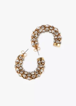 Pendientes de aro y cristales
