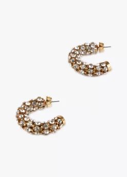 Pendientes de aro y cristales