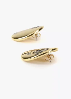 Pendientes de botón dorados