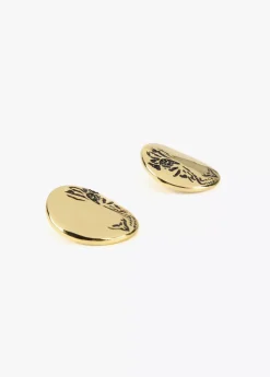 Pendientes de botón dorados