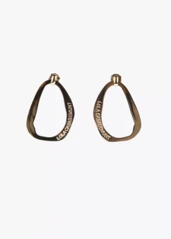 Pendientes óvalo dorado grande