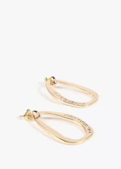 Pendientes óvalo dorado grande