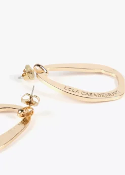 Pendientes óvalo dorado grande