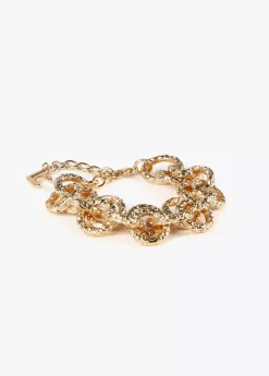 Pulsera de cadena dorada