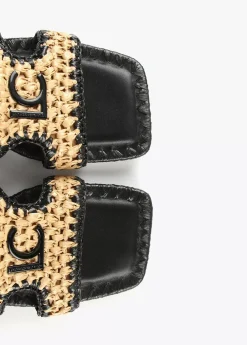 Sandalia pala efecto rafia