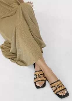 Sandalia pala efecto rafia