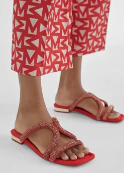 Sandalia plana con pedreria