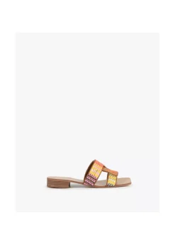 Sandalia plana efecto rafia multicolor