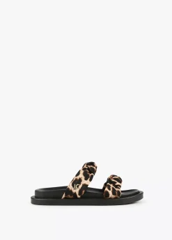 Sandalia plana tiras estampado animal