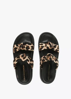 Sandalia plana tiras estampado animal