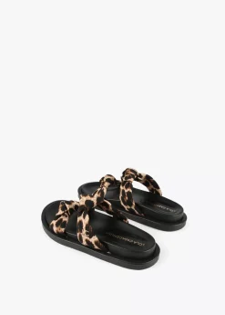 Sandalia plana tiras estampado animal