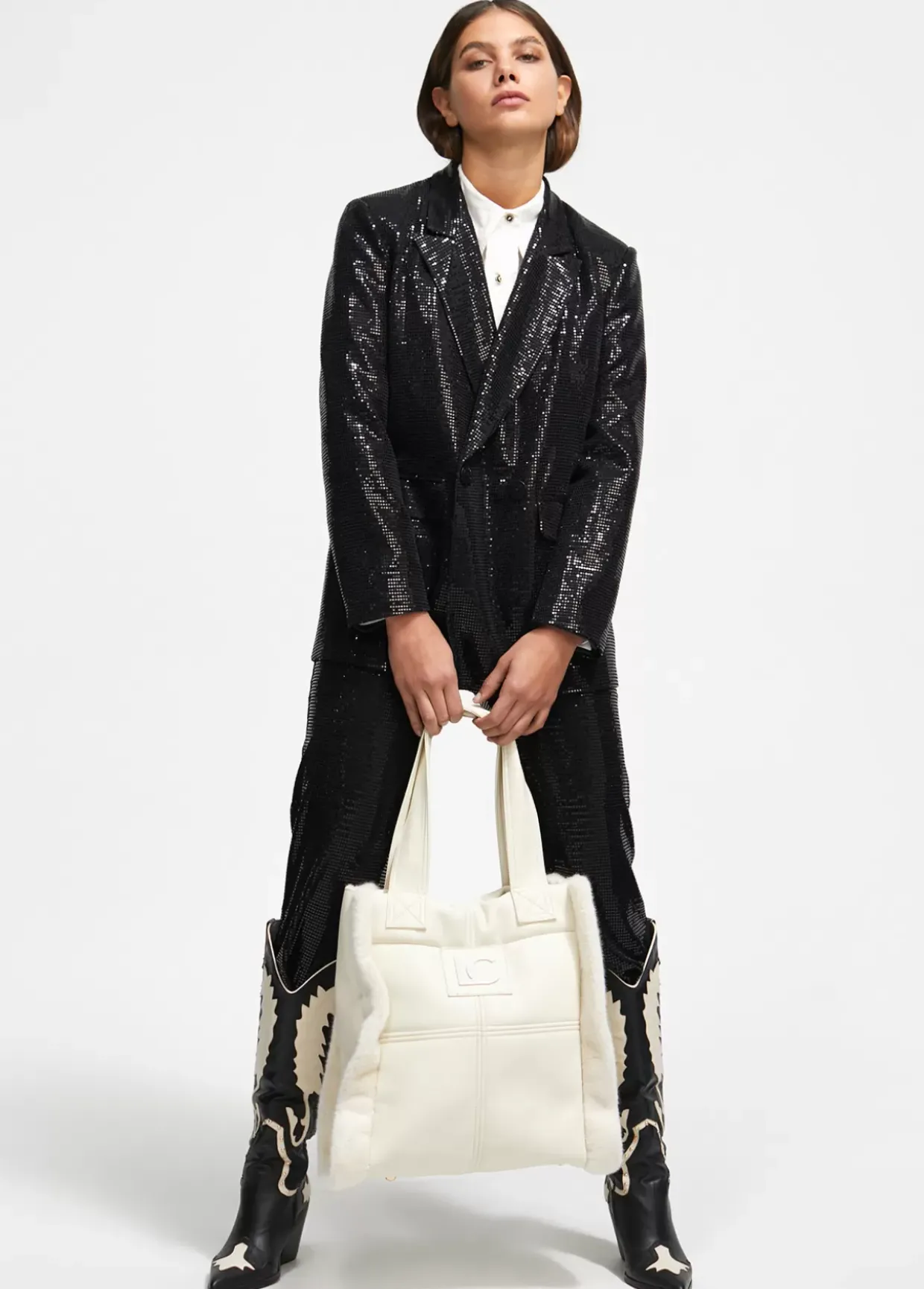 Shopper efecto piel y pelo