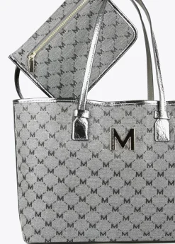 Shopper gris monograma