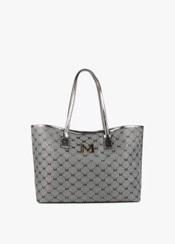 Shopper gris monograma
