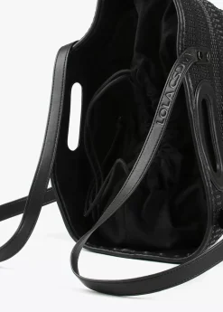 Shopper material trenzado negro