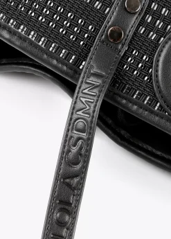 Shopper material trenzado negro