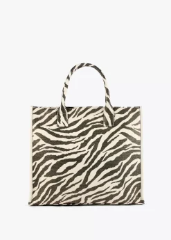 Shopper tejido combinado zebra y leopard