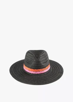 Sombrero efecto ráfia negro