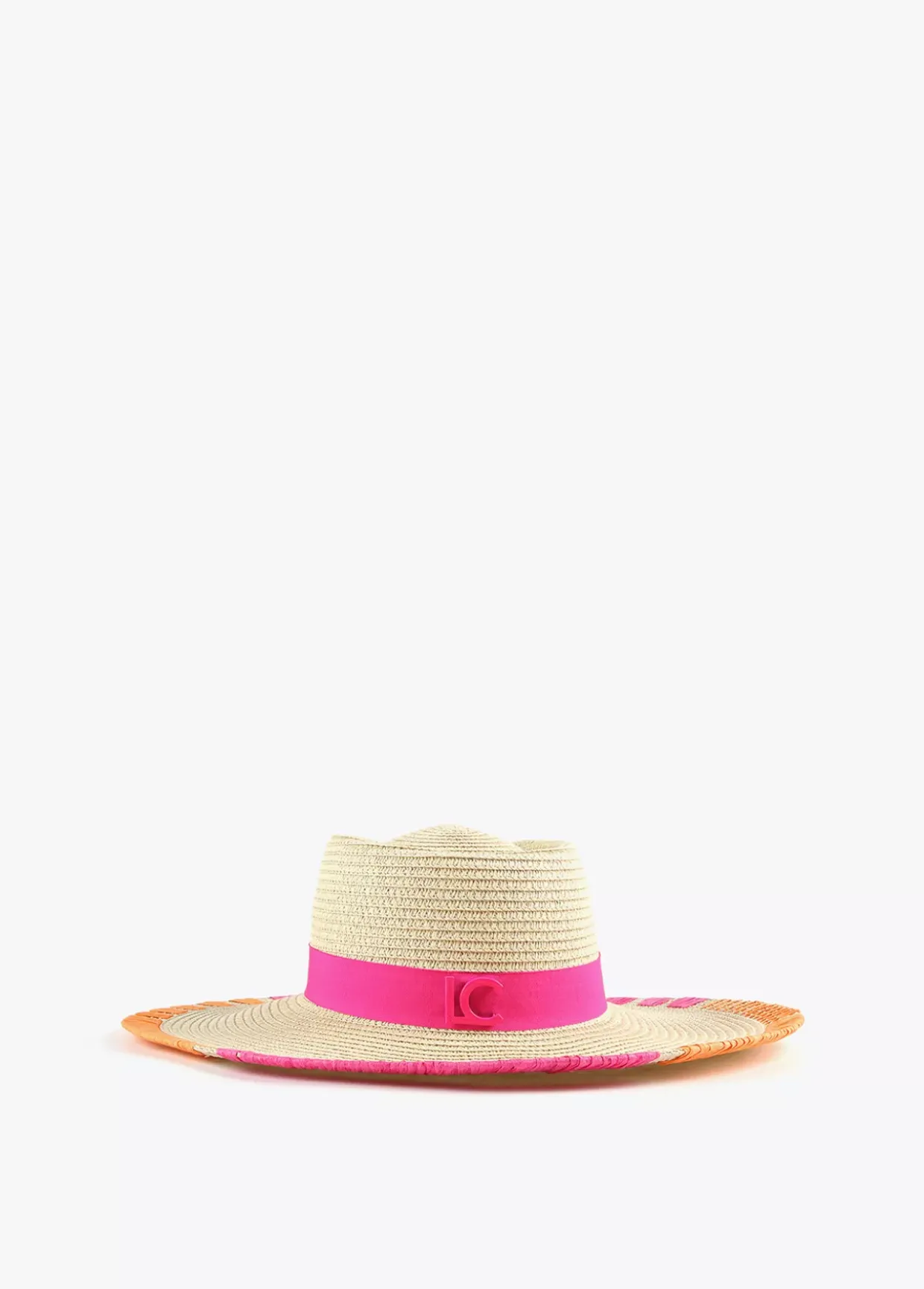 Sombrero efecto ráfia y bordados