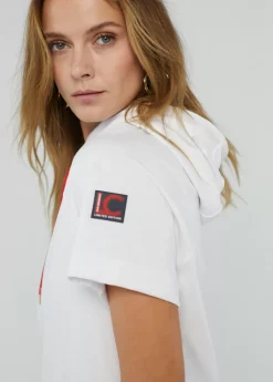 Sudadera manga corta blanca de algodón - Lola Casademunt