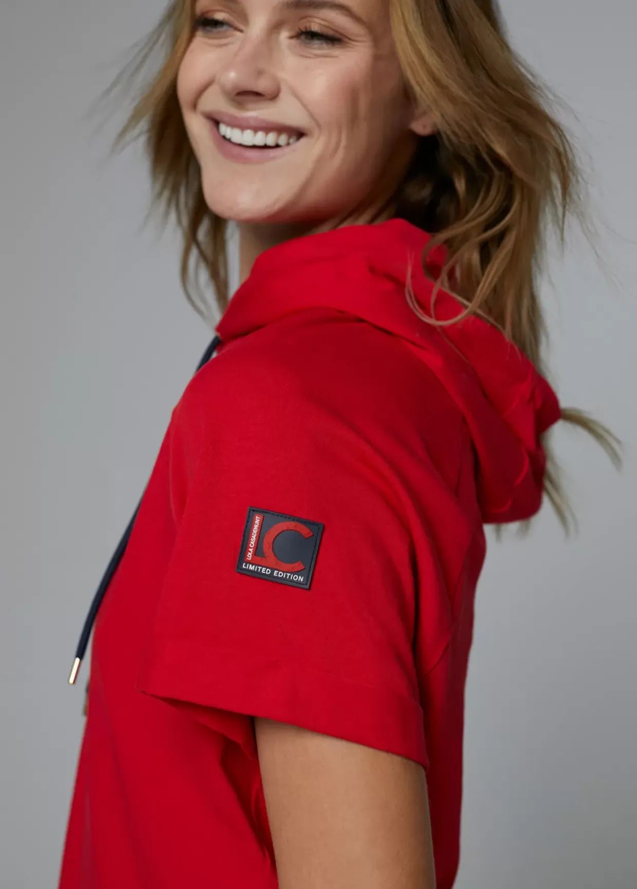 Sudadera manga corta roja de algodón 100%  - Lola Casademunt