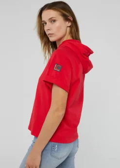 Sudadera manga corta roja de algodón 100%  - Lola Casademunt