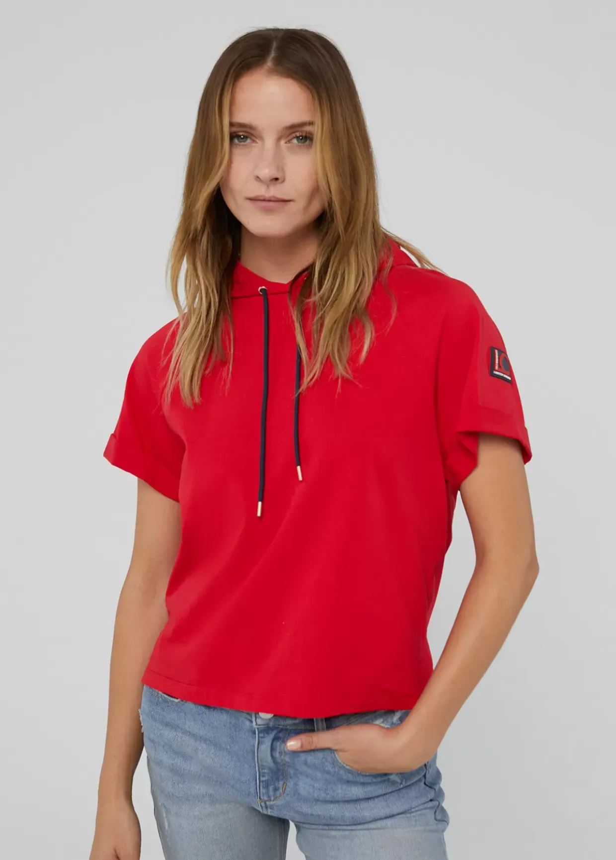 Sudadera manga corta roja de algodón 100%  - Lola Casademunt