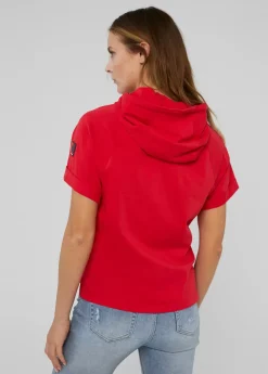 Sudadera manga corta roja de algodón 100%  - Lola Casademunt
