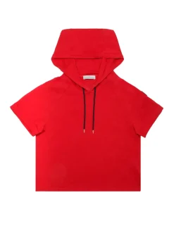 Sudadera manga corta roja de algodón 100%  - Lola Casademunt