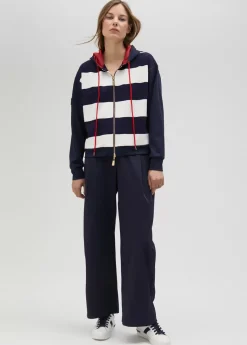 Sudadera rayas bicolor con cierre frontal - Lola Casademunt