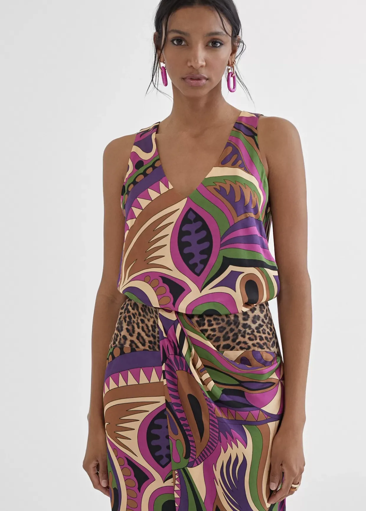 Top estampado multicolor