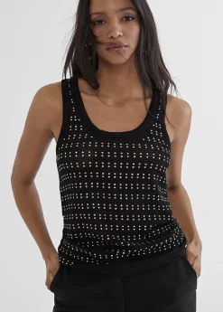 Top semi transparente negro