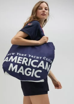 Tote bag de color azul  American Magic - Lola Casademunt